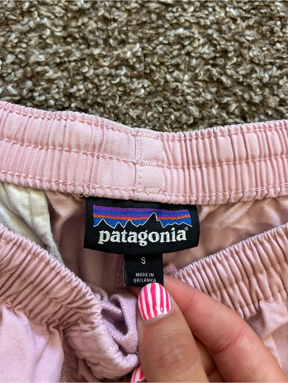 Patagonia Light Pink Elastic Waist Shorts